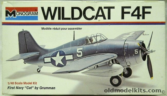 Monogram 1/48 Grumman Wildcat F4F - White Box Issue, 6798 plastic model kit